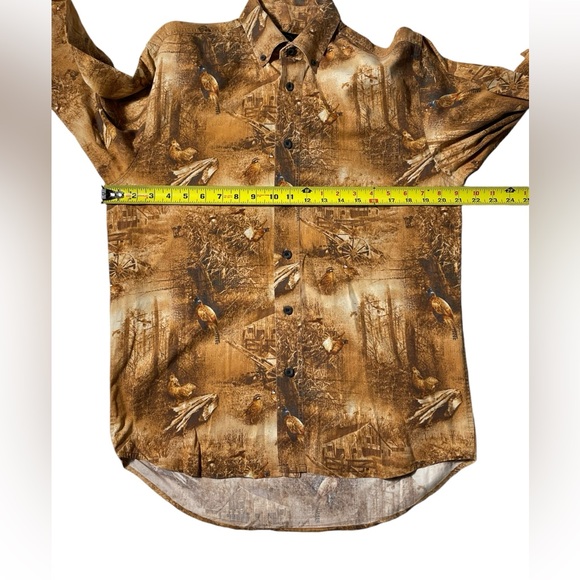RedHead Button down shirt Mens Medium Wild Turkey Woods Outdoor Fall Autumn AOP - Picture 3 of 7